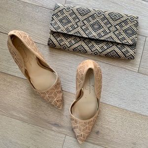 *WORN ONCE* Jessica Simpson Geometric Beige Heel
